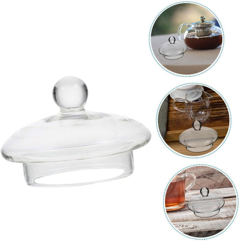 PRETYZOOM Teapot Accessory Teapot Lid Teapot Supply Clear Teacup Lid Lid Transparent Teaware Lid Tea Kettle Lid Accessory Delicate Cover Glass Hig...
