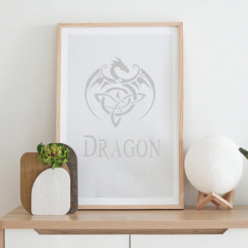 Dragon Stencil | Inspirational Fantasy Aztec Japanese Awesome Graffiti Dragon Stencils for Painting on Wood, Glass, Wall, Rock, Fabric, Walls, Gla...