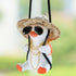 Swinging Duck Car Hanging Ornament, Cute Car Hanging Accessories for Rear View Mirror, Car Pendant Gold Necklace Sunglasses Duck Hanging Swing...
