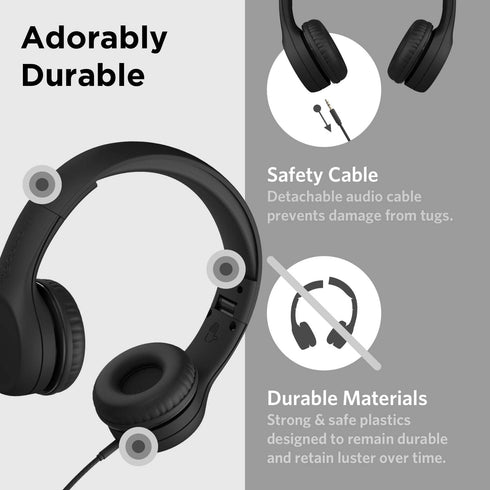 LilGadgets Connect+ Wired Kids Headphones for School with Microphone, Volume Limiting & Noise Cancelling On-Ear Headset with Cord, SharePort Techn...