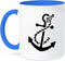 3dRose mug_56050_6 "Ships Anchor" Two Tone Blue Mug, 11 oz, Multicolor...