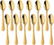 Coffee Spoon Stainless Steel Small Espresso Spoons Gold, BUY&USE 5-Inch Teaspoon Hammered Surface Dinnerware Set of 12...