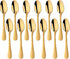 Coffee Spoon Stainless Steel Small Espresso Spoons Gold, BUY&USE 5-Inch Teaspoon Hammered Surface Dinnerware Set of 12...