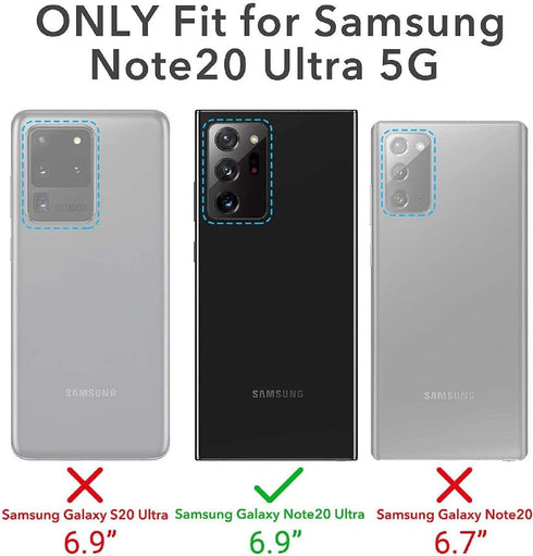 Jeylly for Samsung Galaxy Note 20 Ultra Case, Military Grade Drop Shockproof Protective Cover with Built-in Magnetic Ring Kickstand Car Mount Hold...