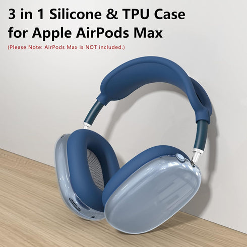 Silicon Case Cover for AirPods Max Headphones, Clear Soft TPU Ear Cups Cover/Ear Pad Case Cover/Headband Cover for AirPods Max, Transparent Access...