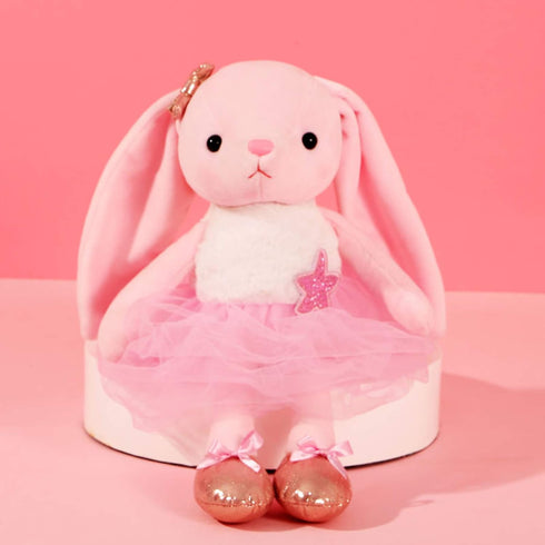 Ballerina Dolls Plush Bunny Rabbit Soft Toys Ballet Dance Recital Gifts for Girls Pink 15.5 Inches...