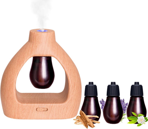 Waterless Essential Oils Diffuser Set - Portable Aroma Diffuser with 3 Refills - Cordless Aromatherapy Scent Diffusers Smart Mist USB Rechargeable...