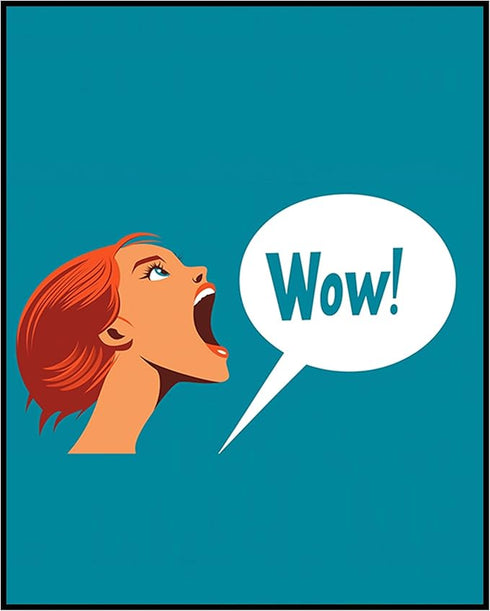 Posterizer 1 pcs-Bright comic style portrait of a person with a surprised expression-wow -2-Art in Pop Style Gift for Superhero, Comic Book Fans- ...