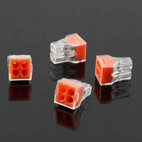 20pcs Push-in Wire Connecters 4 Port, Wire Quick Connection Terminal, 18-12 AWG / 0.75-2.5mm²...