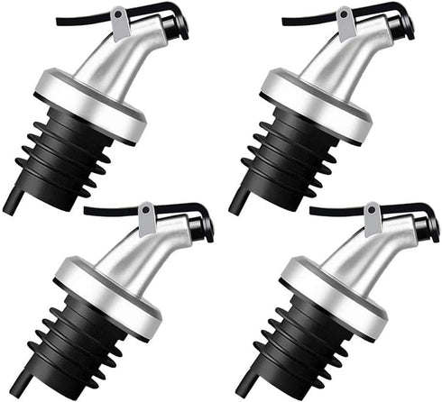 4 Pcs Oil Pour Spouts, Olive Oil Bottle Dispenser with Leakproof Nozzle for Olive Oil, Wine, Vinegar, Soy Sauce, Oil Bottle Dispenser Kitchen Tool...