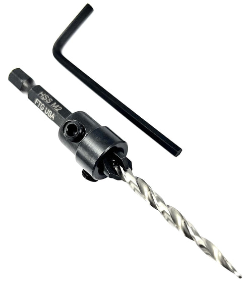 Adjustable Wood Countersink Drill Bit #8 (11/64") with Tapered Drill Bit for Woodworking...