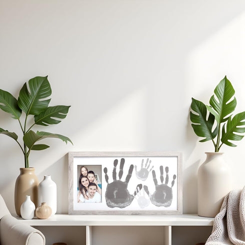 Kate & Milo DIY Family Photo Frame and Paint Kit – Craft Keepsake for Parents, Rustic Farmhouse Home Decor, Gray...