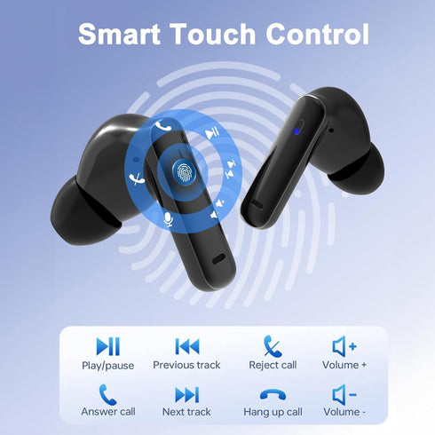 Wireless Earbuds, True Wireless Bluetooth 5.3 Earbuds with Charging Case, Stereo Bluetooth Headphones with Microphone for iPhone Android Smart Cel...