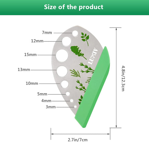 Herb Stripper 9 holes, Luxiv Stainless Steel Kitchen Herb Leaf Stripping Tool LooseLeaf Kale Razor Metal Herb Pealer for Kale, Chard, Collard Gree...