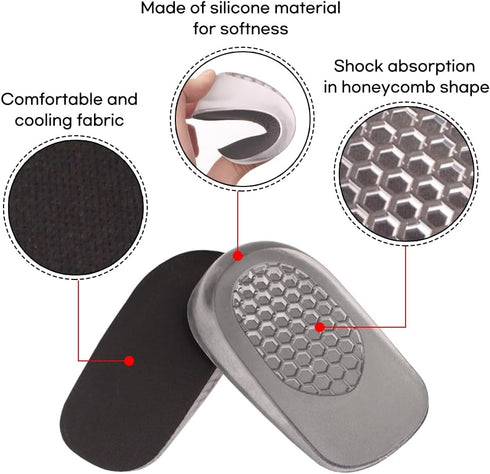 Premium Heel Cushions for Heel Pain Relief & Shoe Comfort - Gel Inserts for Women and Men, High Heel Pad & Grips, Adjust for Shoes Too Big (Small ...