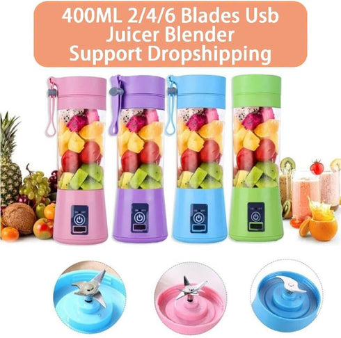 Fresh Juice Portable Blenders and Mini Fruit Smoothie Milk-shake Mixer Bottle Blander Licuadora Portatil Juicer (Green), Large...