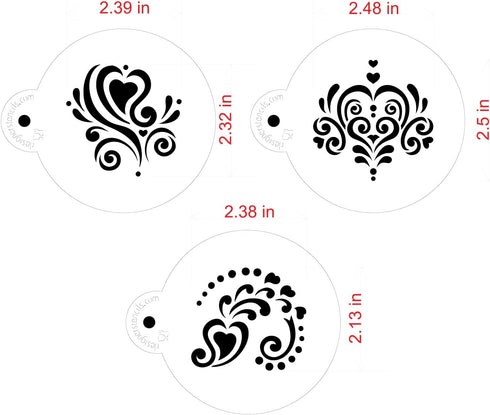 Designer Stencils Amore Cookie Stencil Set, Beige/Semi-Transparent...