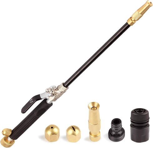 Portable Hydro Jet High Pressure Power Washer Gun Pressure Washer Wand Extension, Hydrojet Pressure Washer Gun with 3 Hose Nozzles - High Pressure...