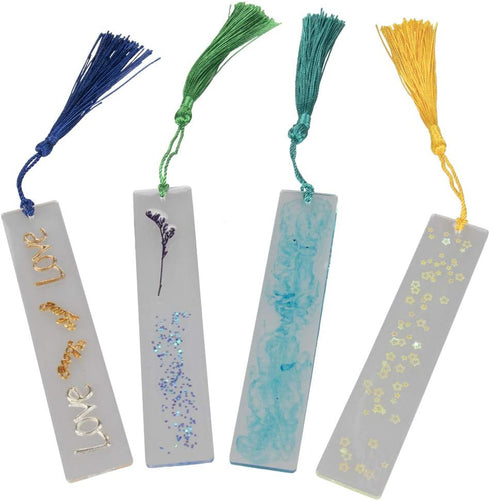 4 Pack DIY Bookmark Resin Mold, Bookmark Silicone Molds, Jewelry DIY Craft Transparent Mold...