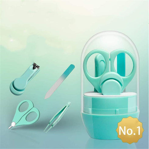Baby Manicure Set, 4-in-1 Baby Grooming Kit, Premium Stainless Steel, Baby Nail Clippers, Scissor, File & Tweezer, Baby Nail Care Kit for Newborn,...