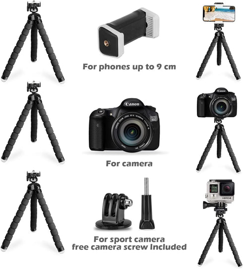 UBeesize Phone Tripod, Premium Flexible Phone Tripod with Remote and Phone Mount, Mini Tripod Stand for Camera, GoPro...