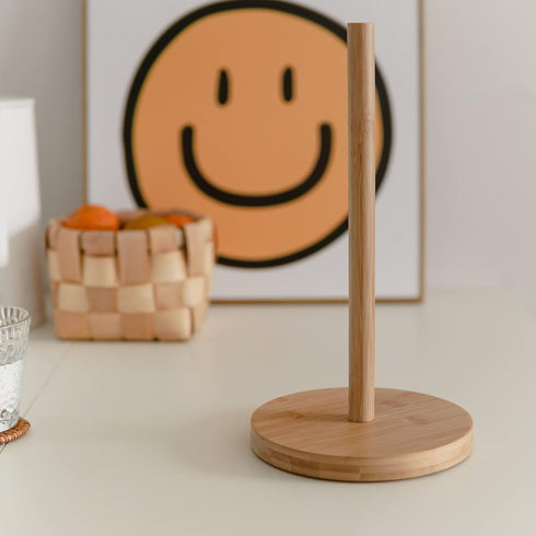 Wood Paper Towel Holder, Paper Towel Holder Bamboo Kitchen Bathroom, Towel Roll Stand Organizer Roll Holder for Countertop Table (A074)...