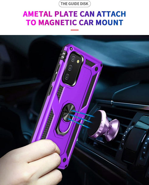 for Samsung A02s Case, Galaxy A02s Case with HD Screen Protector, Military-Grade Ring Kickstand Holder Car Mount 15ft Drop Tested Shockproof Cover...