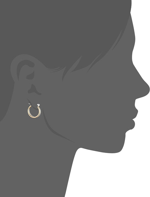Napier "Napier Classics" Two-Tone Click Top Hoop Earrings...
