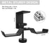 6amLifestyle Under Desk Dual Headphone Hanger, Metal Headset Stand Gaming Earphone Holder Universal Clamp on Desk Hanger Hook for All Headsets, Bl...