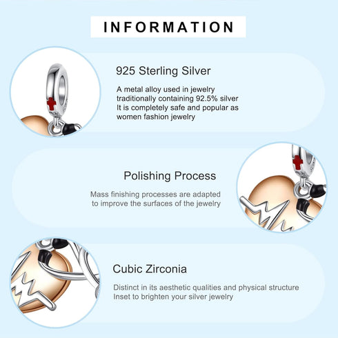 925 Sterling Silver Monsters Mouse Couple Safety Chain Charms for Bracelets Necklaces,Vampire Winged Heart Murano Glass Dangle Pendants Beads Jewe...