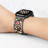 Floral Bracelet Compatible with Apple Watch Band 38mm 40mm 41mm 42mm iWatch Bands Series 10 9 8 7 6 SE,Bling Crystal Hollow Metal Strap,Cute Women...