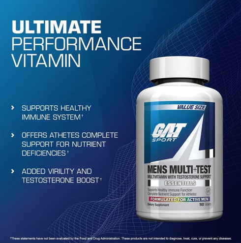 GAT SPORT Men's Multi + Test, Premium Multivitamin Tablets (60 Count)...