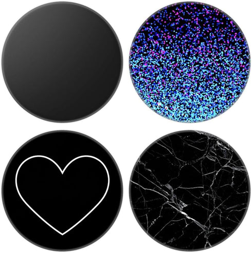 Multi-Function Cell Phone Stand, Blue Black Marble Heart Expanding Stand Grip for Smartphones and Tablets (4 Pack), PENGY-45...
