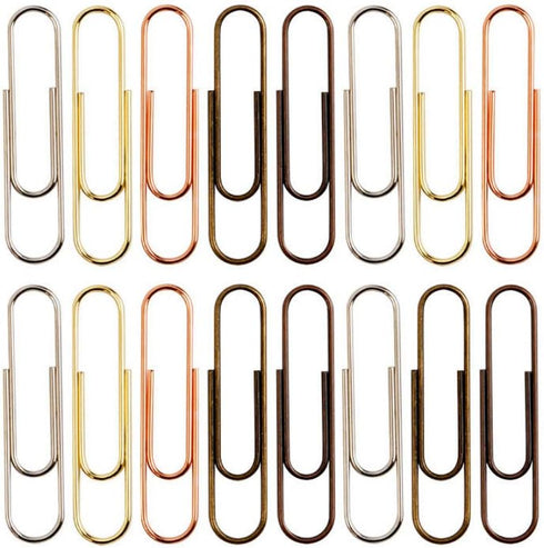 Rurili 50 Pieces 50 mm Metal Paper Clips for Office School and Personal Use (Bronze)...