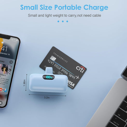 Small Portable Charger for iPhone,Upgraded 5000mAh PD Fast Charging Power Bank,Mini Plug-in Battery Pack Backup Charger Compatible with iPhone 14/...