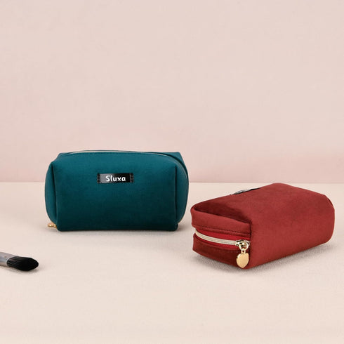 Small make up bags, Travel accessories for women,Wine red makeup bag travel cosmetic bag ?Women bagsmart compact makeup bag...