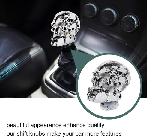 muge racing Skull Shift Knob Transmissions Gear Shifter Knob Fit Most Manual Automatic Cars Truck SUV Black...