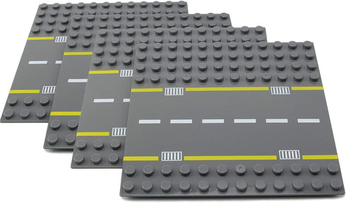 Feleph Road Baseplate for Bigger Size Building Blocks, 12 Studs for 7.5 Inches City Street Base Plate, Stackable Board for Larger Building Blocks ...