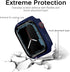 Miimall Compatible for Apple Watch Series 8 Case 45mm with Screen Protector Anti-Scratch Shockproof Hard PC and Tempered Glass Film Bumper Case fo...