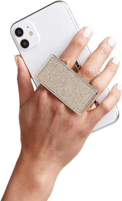 HANDL New York Champagne Glitter HANDLstick Silver Glitter Grip and Stand for Smartphone...