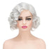 Short Sliver Grey Curly Wigs for Women Synthetic Natural Wavy Costume Cosplay Party Wig...