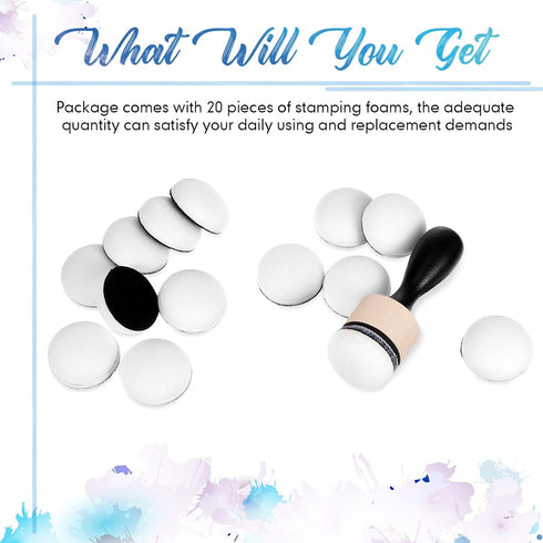 21 Packs Mini Round Ink Blending Tool with Foams Set 2.7 Inch Including 20 Pcs Replacement Refill Sponge Domed Foam Pads Art Supplies for Distress...