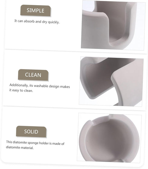 Alipis Sponge Commodity Shelf Scrubber Holder Sink Organizer Sponge Holder Diatomite Dish Drying Rack Farmhouse Sink Organizer Kitchen Sink Caddie...
