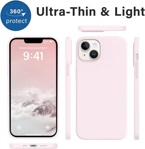 AOTESIER Compatible with iPhone 14 Case, Silky Touch Premium Soft Liquid Silicone Rubber Anti-Fingerprint Full-Body Protective Bumper Phone Case f...