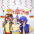 30Ct Carnival Hanging Swirl Decorations, Circus Animals Party Supplies, Circo Birthday Favors for Kids, Baby Shower Ceiling Streamers, 1st, First ...