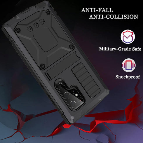 NINKI Compatible Samsung Galaxy S22 Ultra Metal Phone Case with Screen Protector,3 Layers Full Body Shockproof Dustproof Aluminium Silicone Case f...