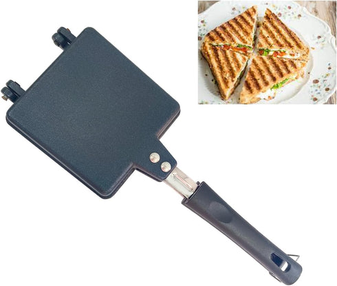 G & D Non-Stick Aluminum Double Sided Foldable Pan, 13 x 5 x 1.5 in, Suitable for Frying, Panini, Sandwiches, Omelettes, and More...