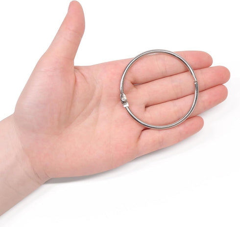 Coideal Metal Shower Curtain Rings - 20 Pack 2 Inch Large Silver Round Loop for Hanging Drapes, Easy Open and Close (50 mm)...