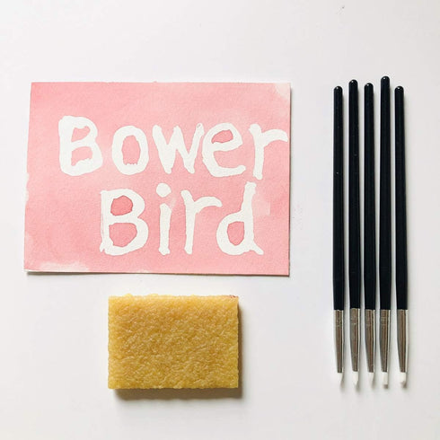 Bower Bird 5 Pcs Silicone Pen Glue Residue Eraser Set for Watercolor Leave Blank to Block | Art Ruling Pen for Clay Sculpting, Fondant Carving and...