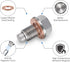 MaySpare M12x1.25 Stainless Steel Magnetic Engine Oil Drain Plug with Copper Crush Washer Replacement for Toyota, Nissan, Lexus, Infiniti(Silver)...